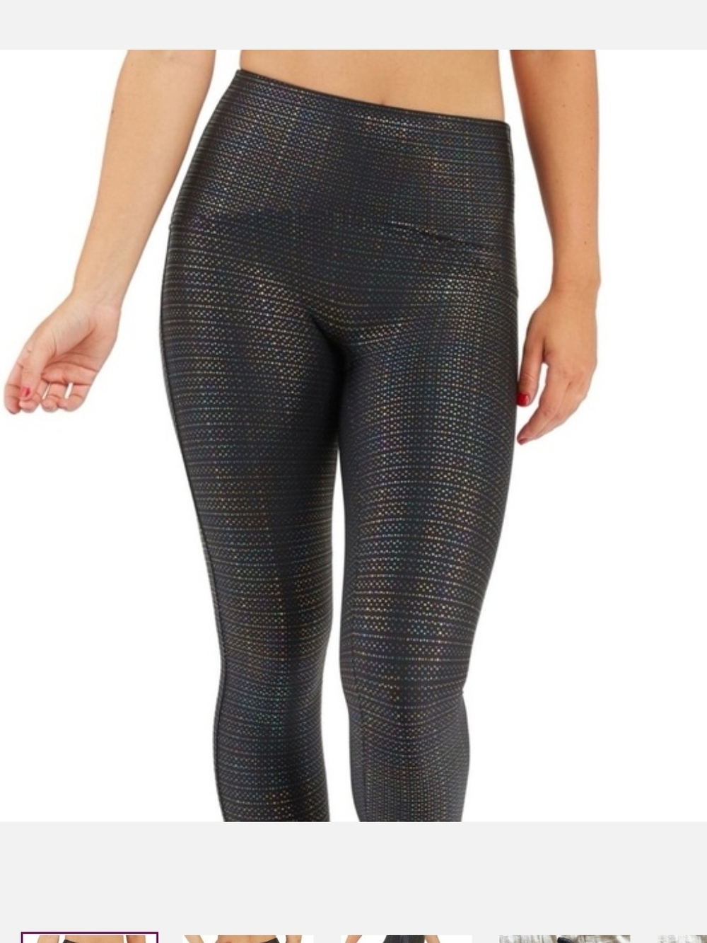 SPANX 7/8 Leggings Metallic Mist Size Large NWT